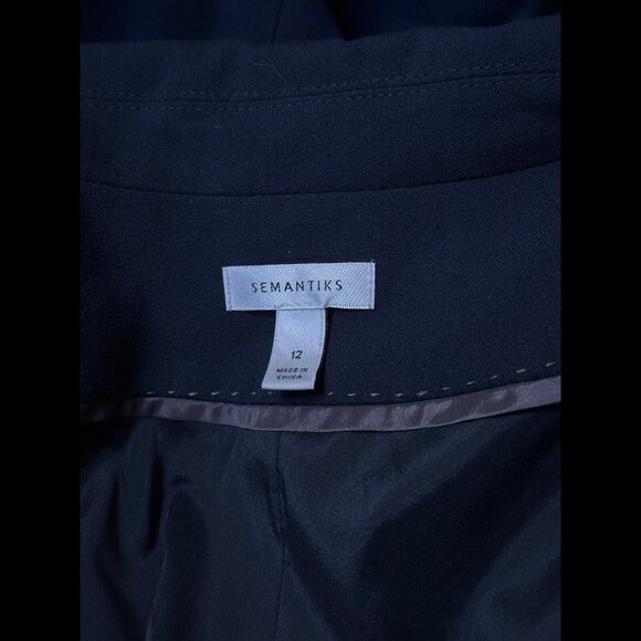 Semantiks Blazer Jacket 12 / Large Womens Blue Navy Sport 2 Button Stretch Coat - Picture 8 of 9
